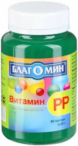 Благомин Вітамін РР (нікотинова кислота) №90 капсули