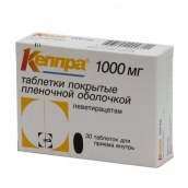 Кеппра 1000мг №30 таблетки