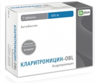 Кларитроміцин-OBL 500мг №7 таблетки