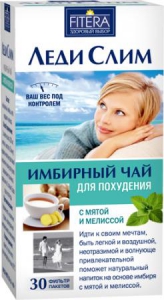 Леди Слим имбирный чай для похудения с мятой и мелиссой 2г №30 фильтр-пакеты