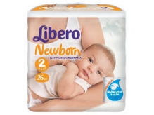 Либеро подгузники Newborn 3-6кг mini 26шт