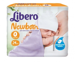 Либеро подгузники Newborn до 2,5кг 24шт