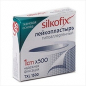 Силкофикс лейкопластырь 1х500см на тканевой основе